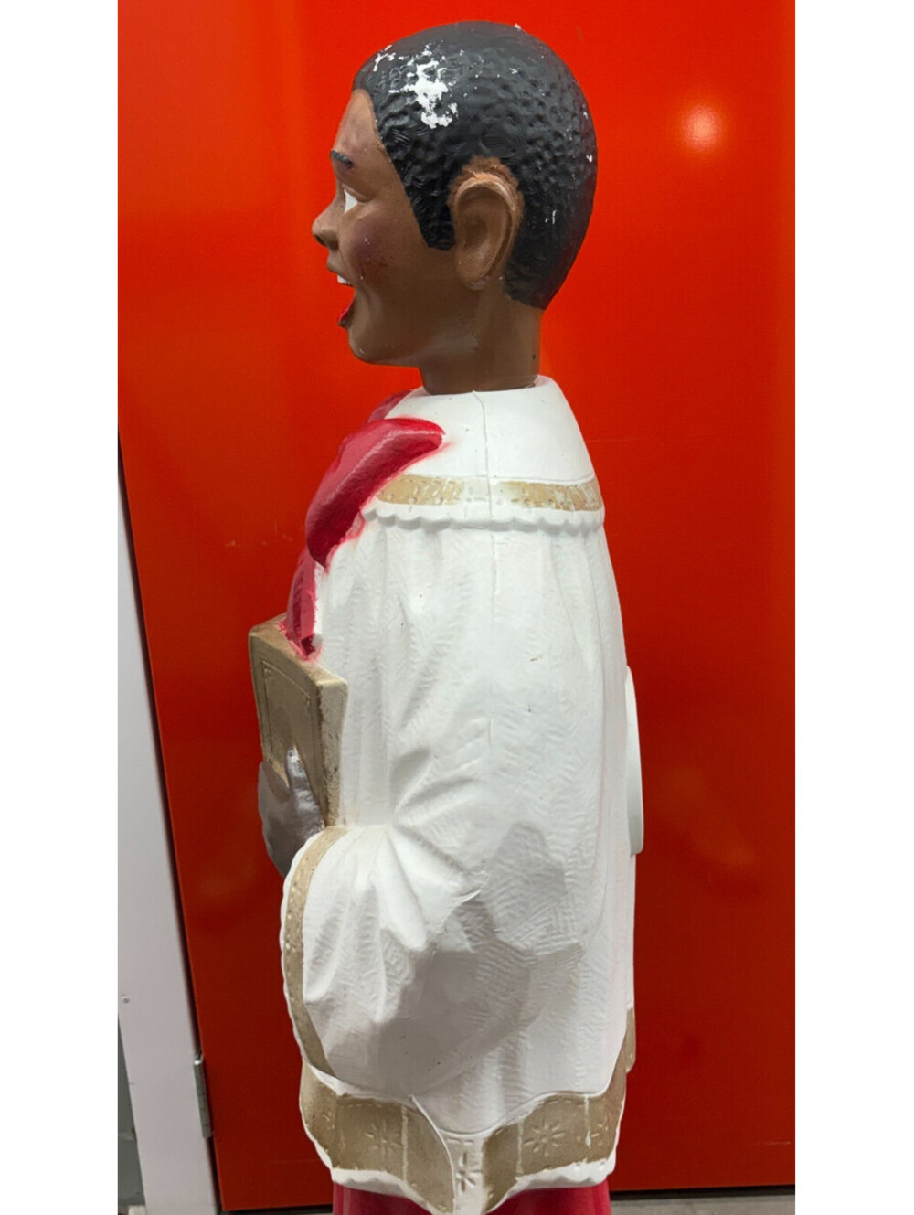 Poloron Christmas Blow Mold African American Black Choir Caroler 48in Afro Rare - Picture 9 of 16